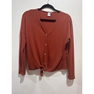 Paper Crane Terracotta Knit shirt size small